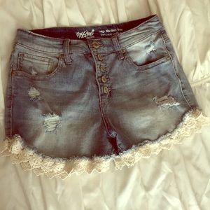 Mossimo High Rise Shorts with Lace Detail